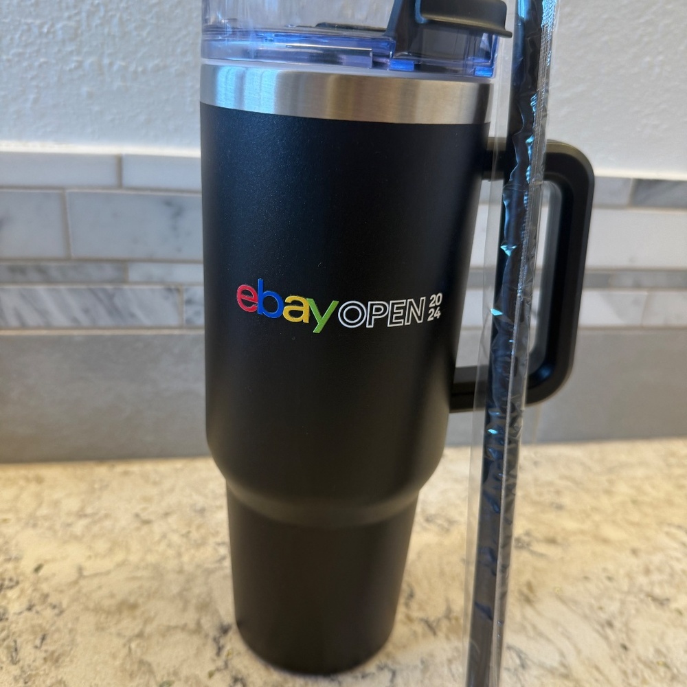 New Black‎ Hand travel mug -eBay Open 2024 -reusable insulated tumbler